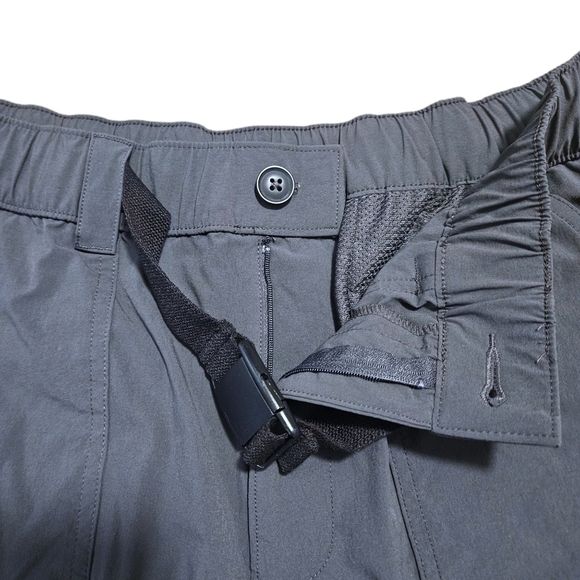 Sonoma Mens Outdoor Utility Shorts Gray Sz 32 Belted Nylon Stretch Cargo Pockets - Picture 4 of 11